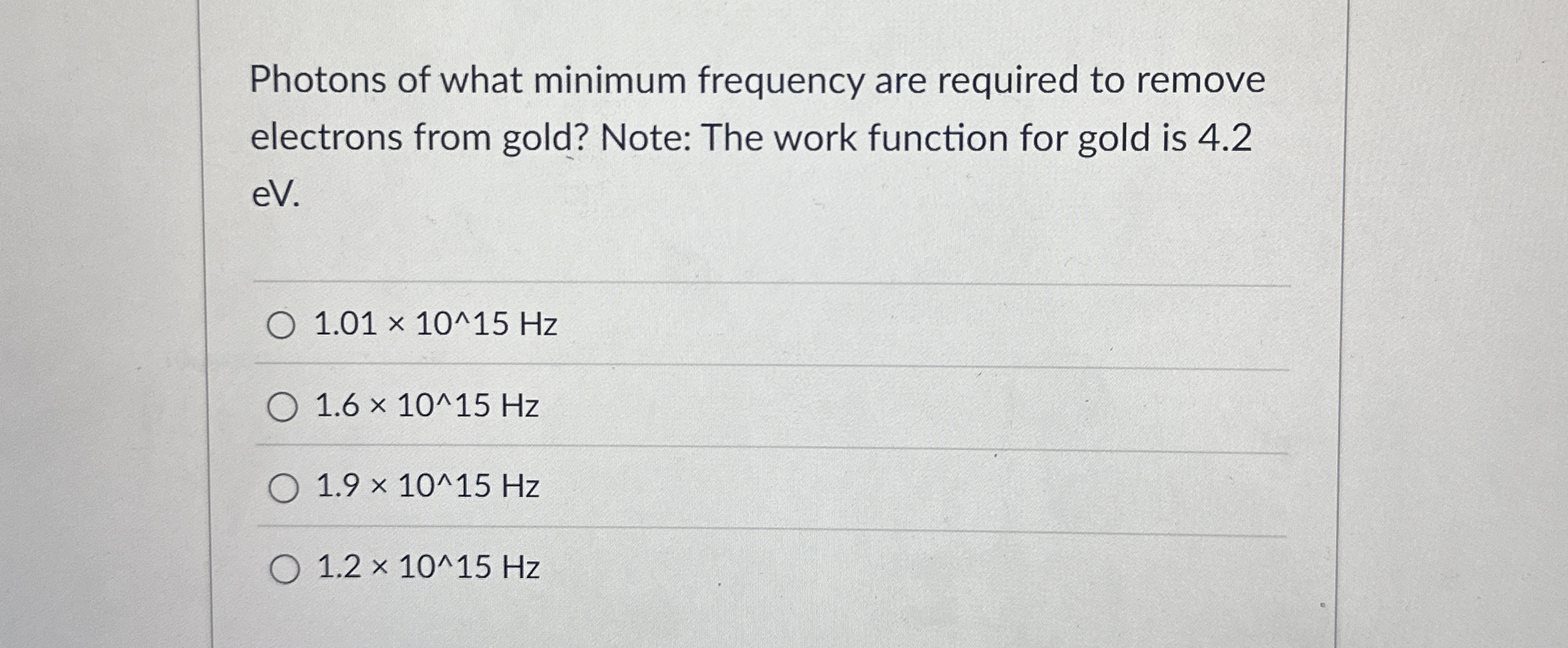 Photons of what minimum frequency are required to