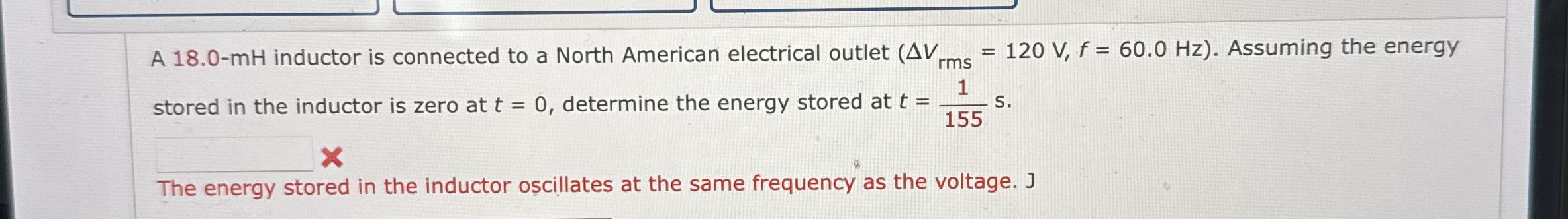 A 1 8 . 0 - m H inductor is connected to a North