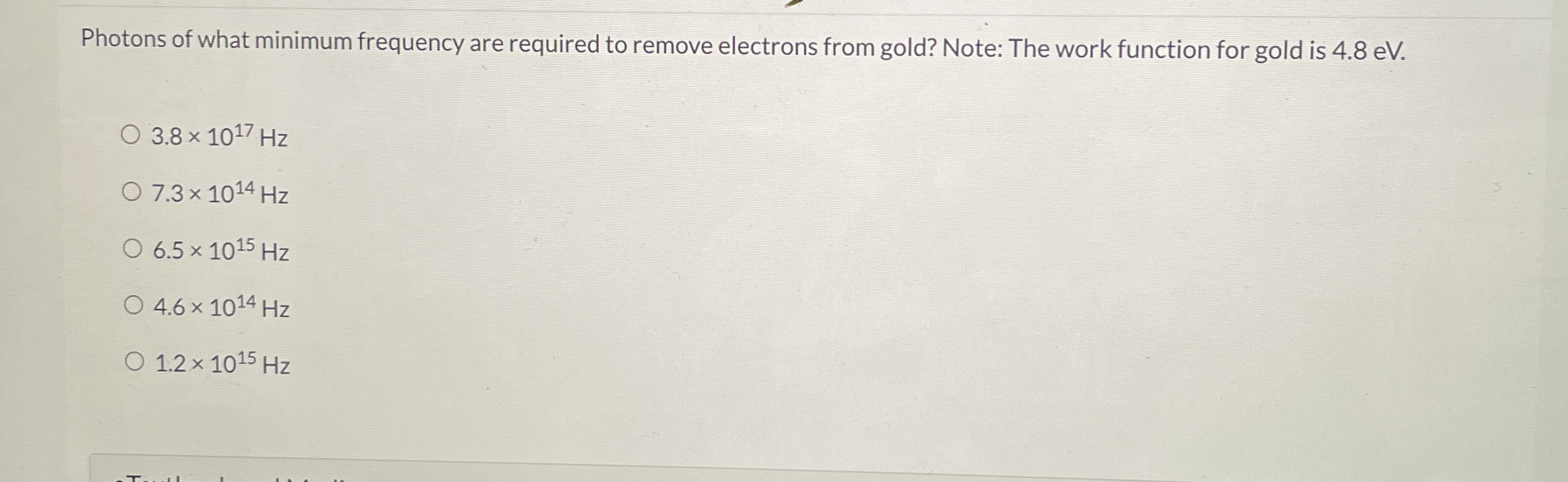 Photons of what minimum frequency are required to