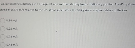 Iwo ice skaters suddenly push off against one