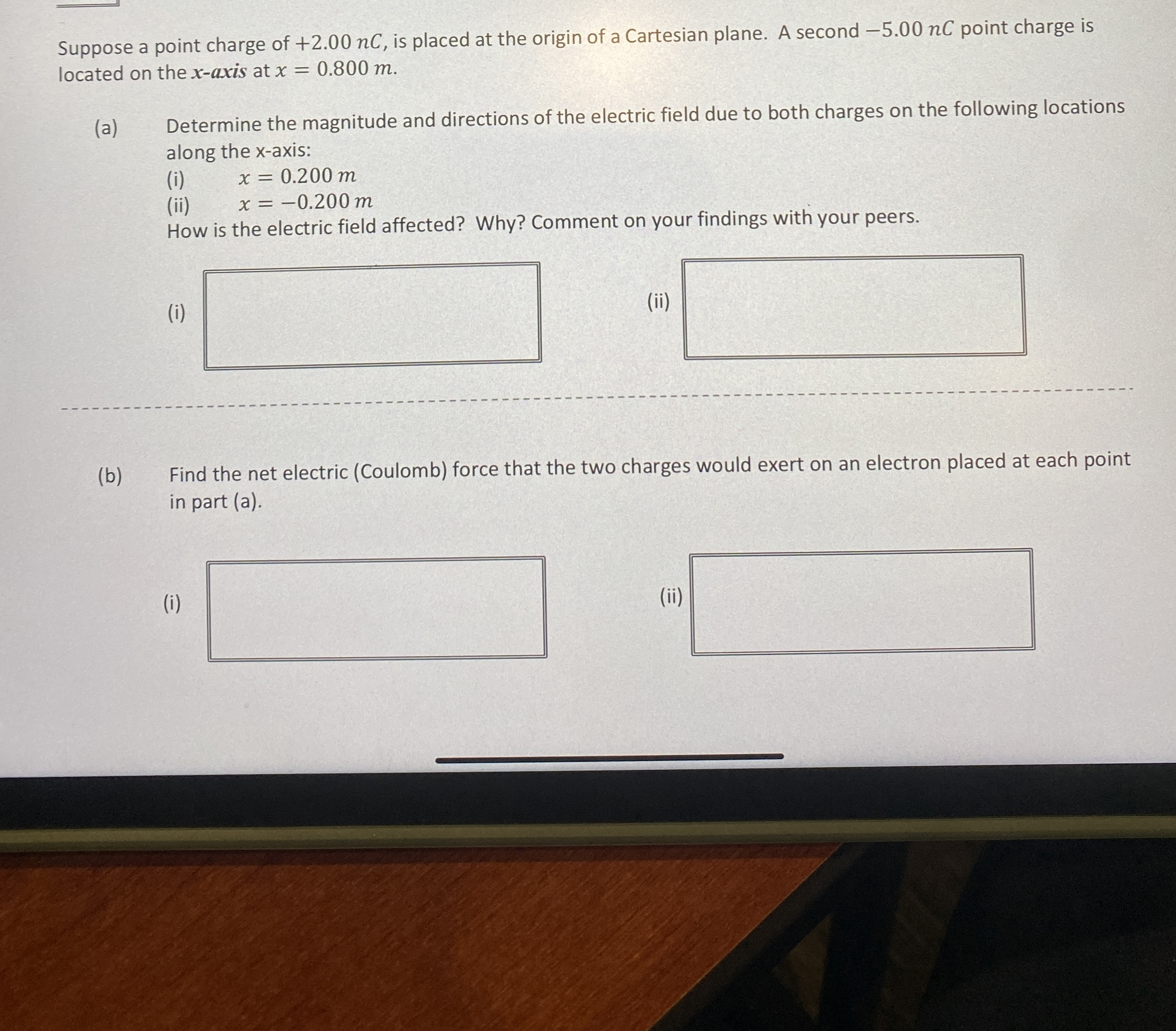 Suppose a point charge of + 2 . 0 0 n C , is