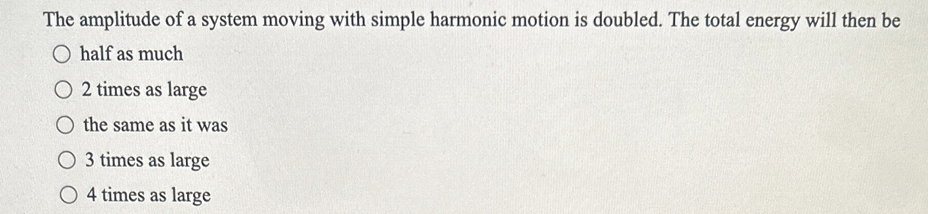 The amplitude of a system moving with simple