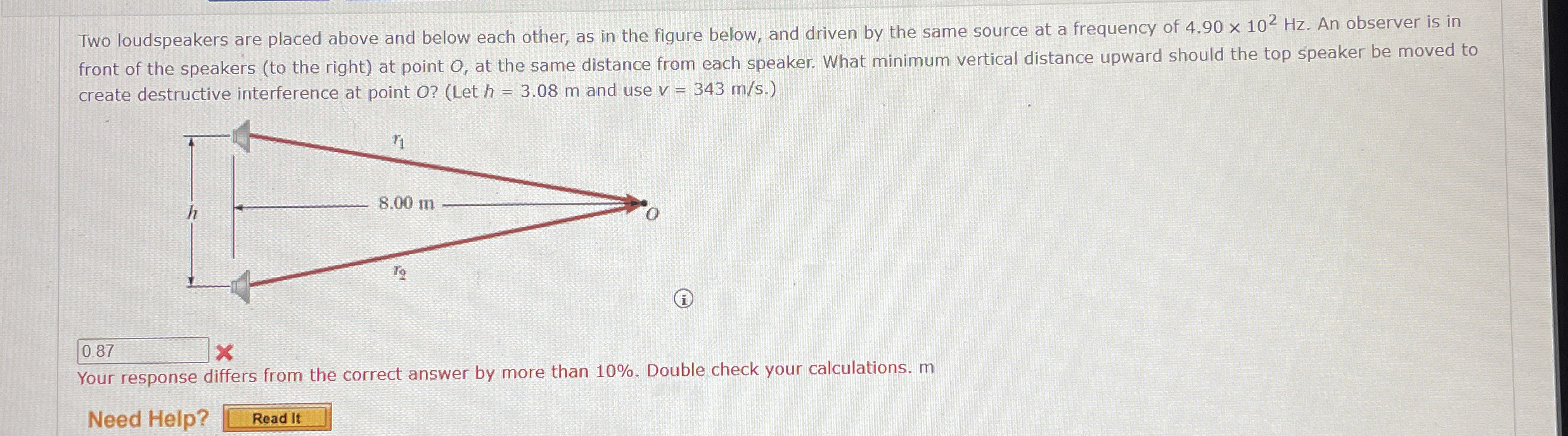 Two loudspeakers are placed above and below each