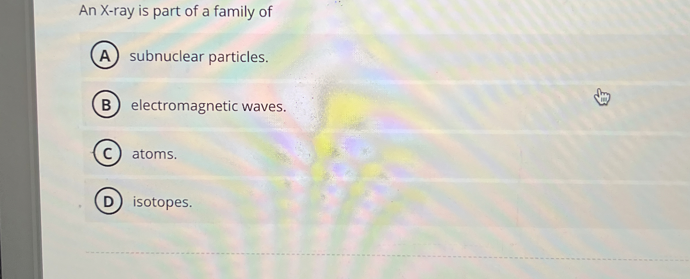 An X - ray is part of a family of subnuclear