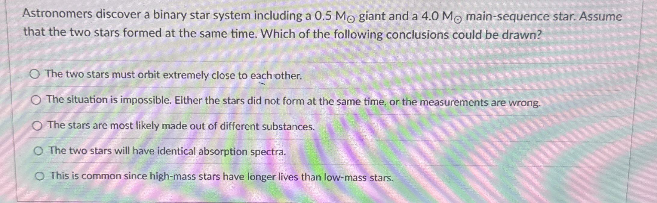 Astronomers discover a binary star system