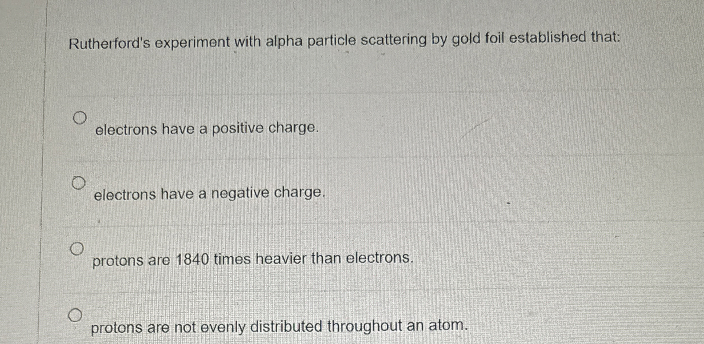 Rutherford's experiment with alpha particle