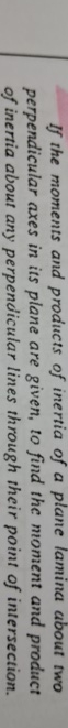 If the moments and products of inertia of a plane