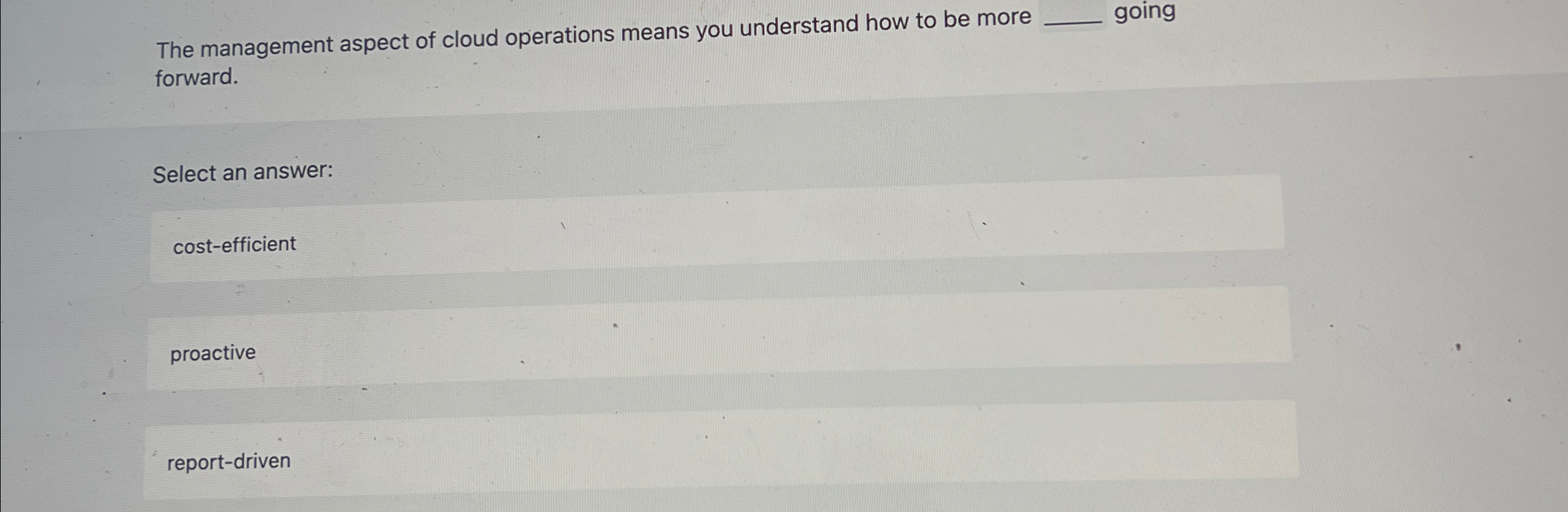 The management aspect of cloud operations means