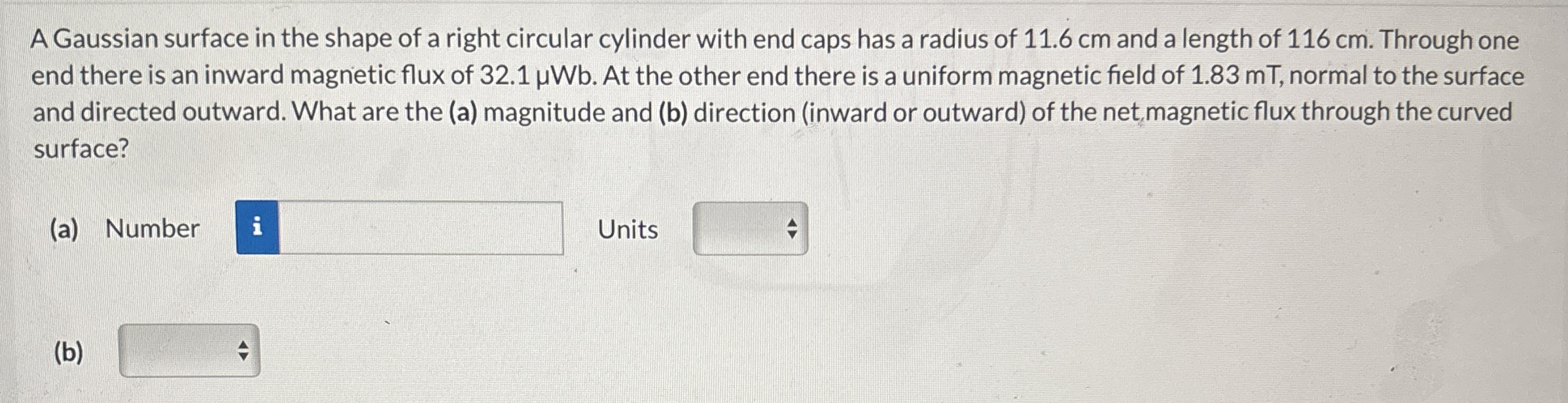 A Gaussian surface in the shape of a right