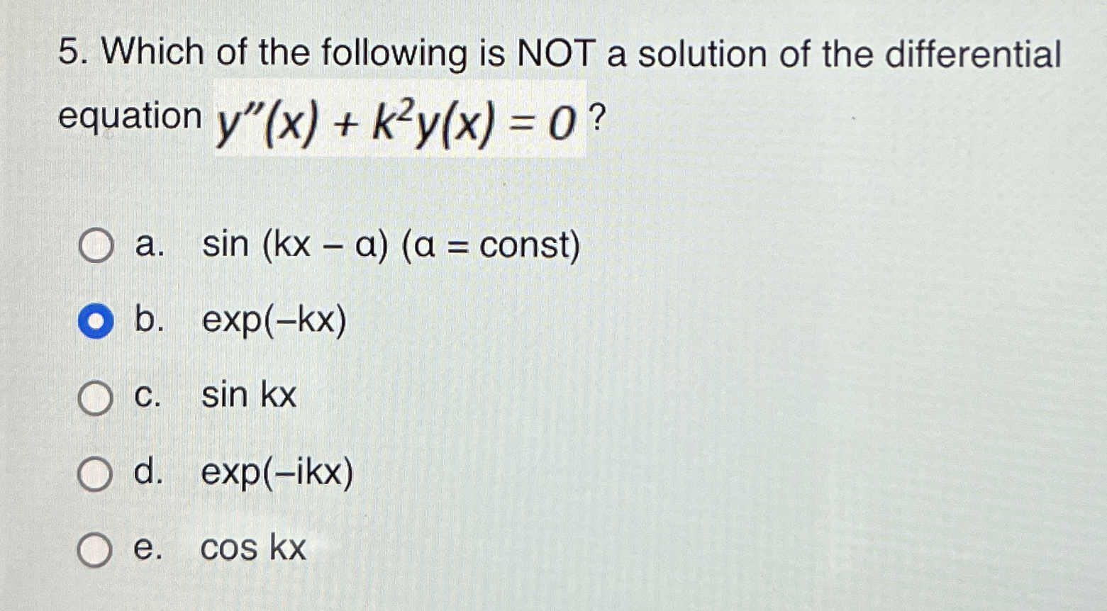 Which of the following is NOT a solution of the