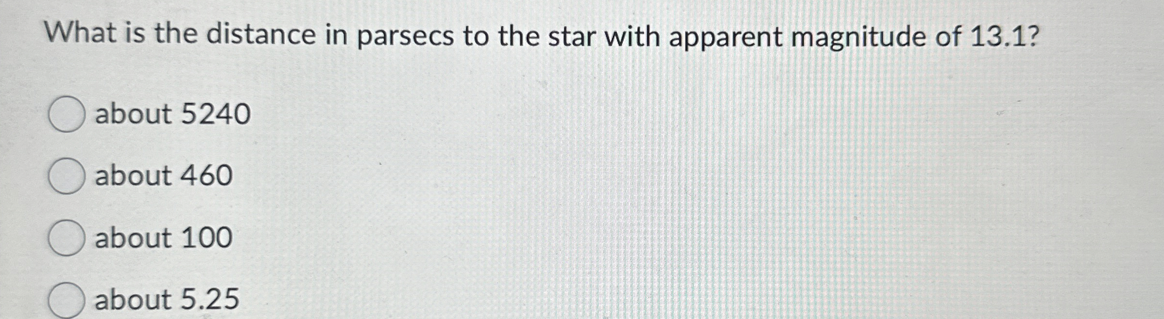 What is the distance in parsecs to the star with