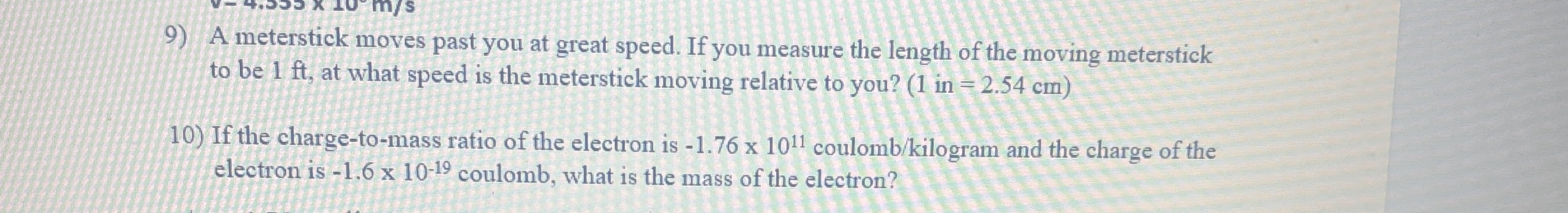 A meterstick moves past you at great speed. If