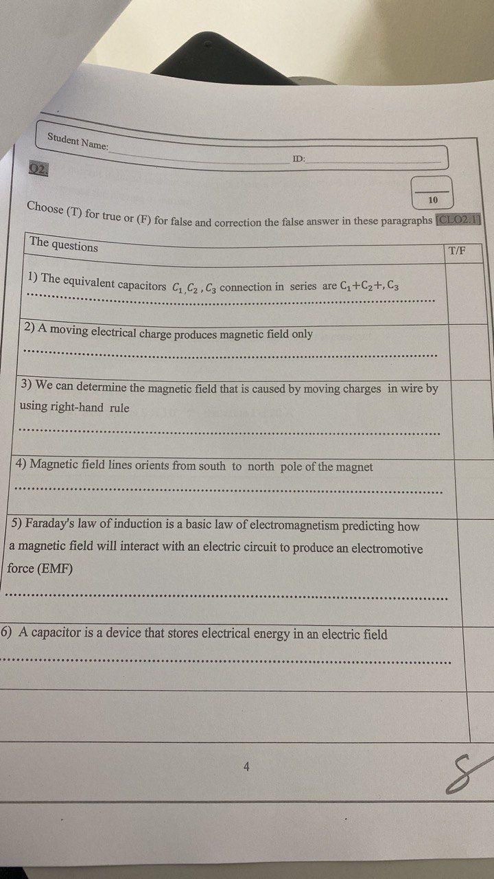 Student Name: D q , 1 0 ( 1 9 qquadT / / F 2 ) A