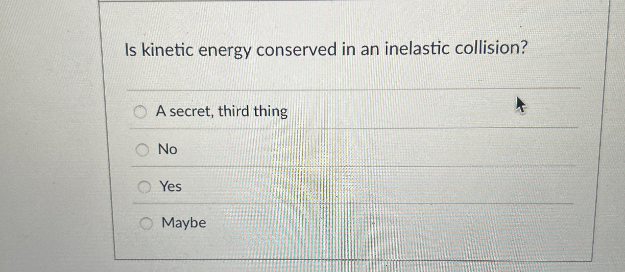 Is kinetic energy conserved in an inelastic