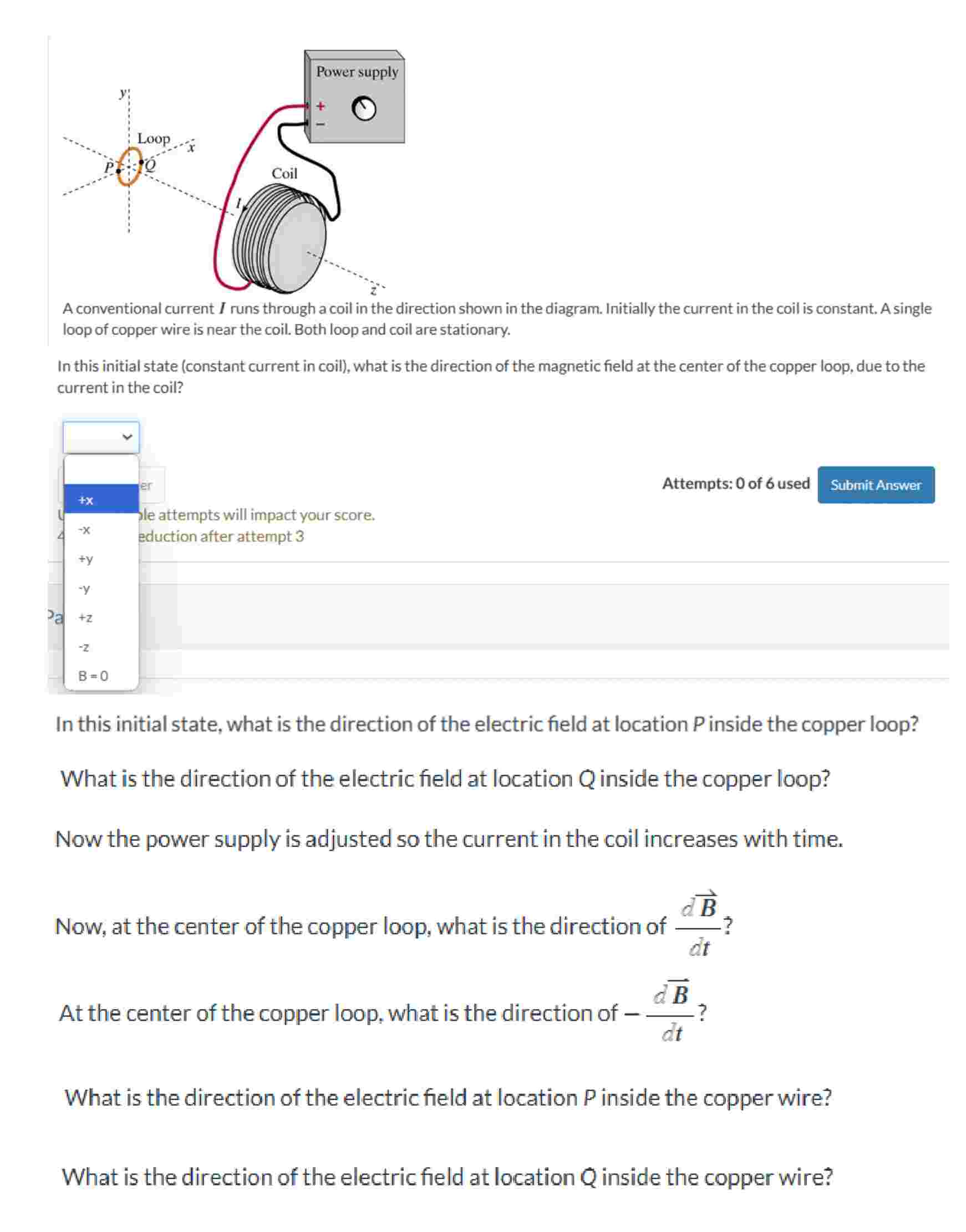 A conventional current \ ( I \ ) runs through a