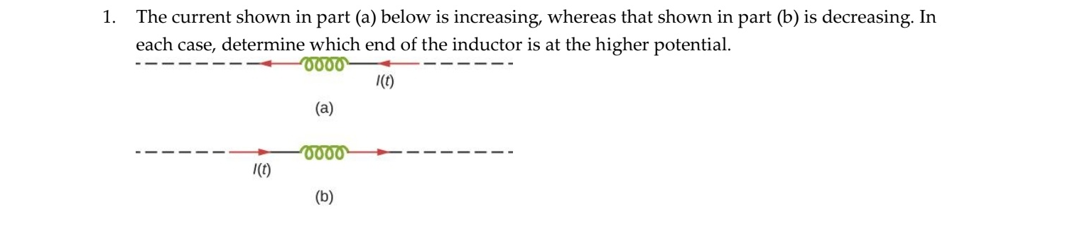 The current shown in part ( a ) below is
