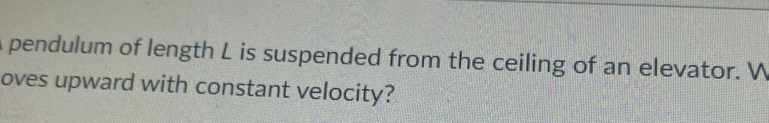 pendulum of length L is suspended from the