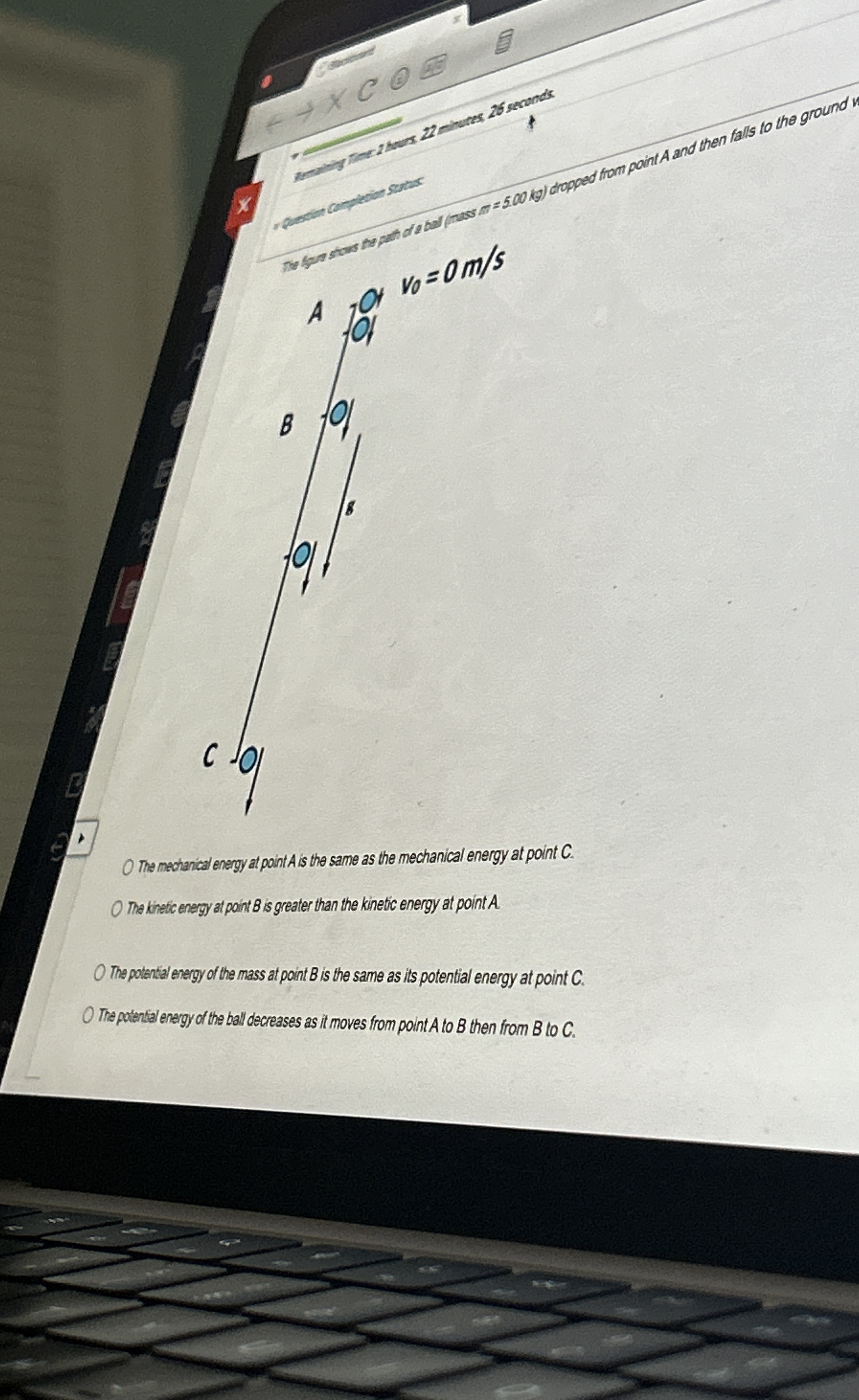 = 1 A a 2 0 1 v 0 = 0 m s B c The mechancal