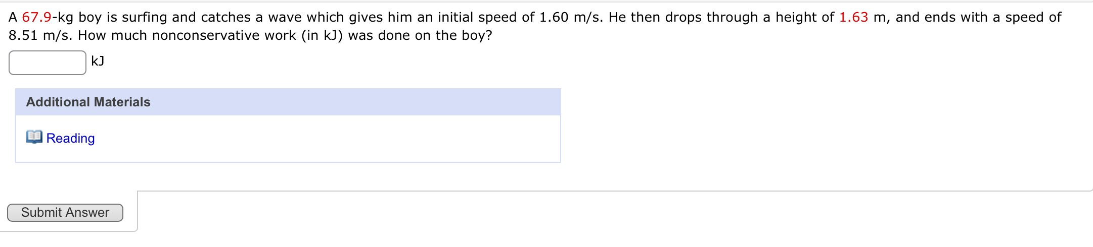 A 6 7 . 9 - k g boy is surfing and catches a wave