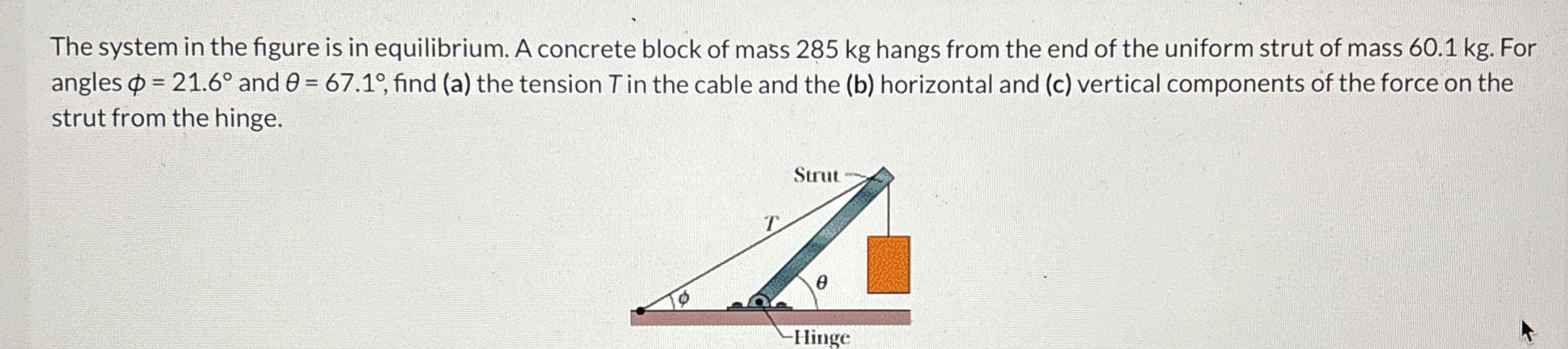 The system in the figure is in equilibrium. A