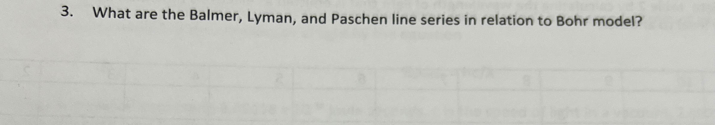 What are the Balmer, Lyman, and Paschen line