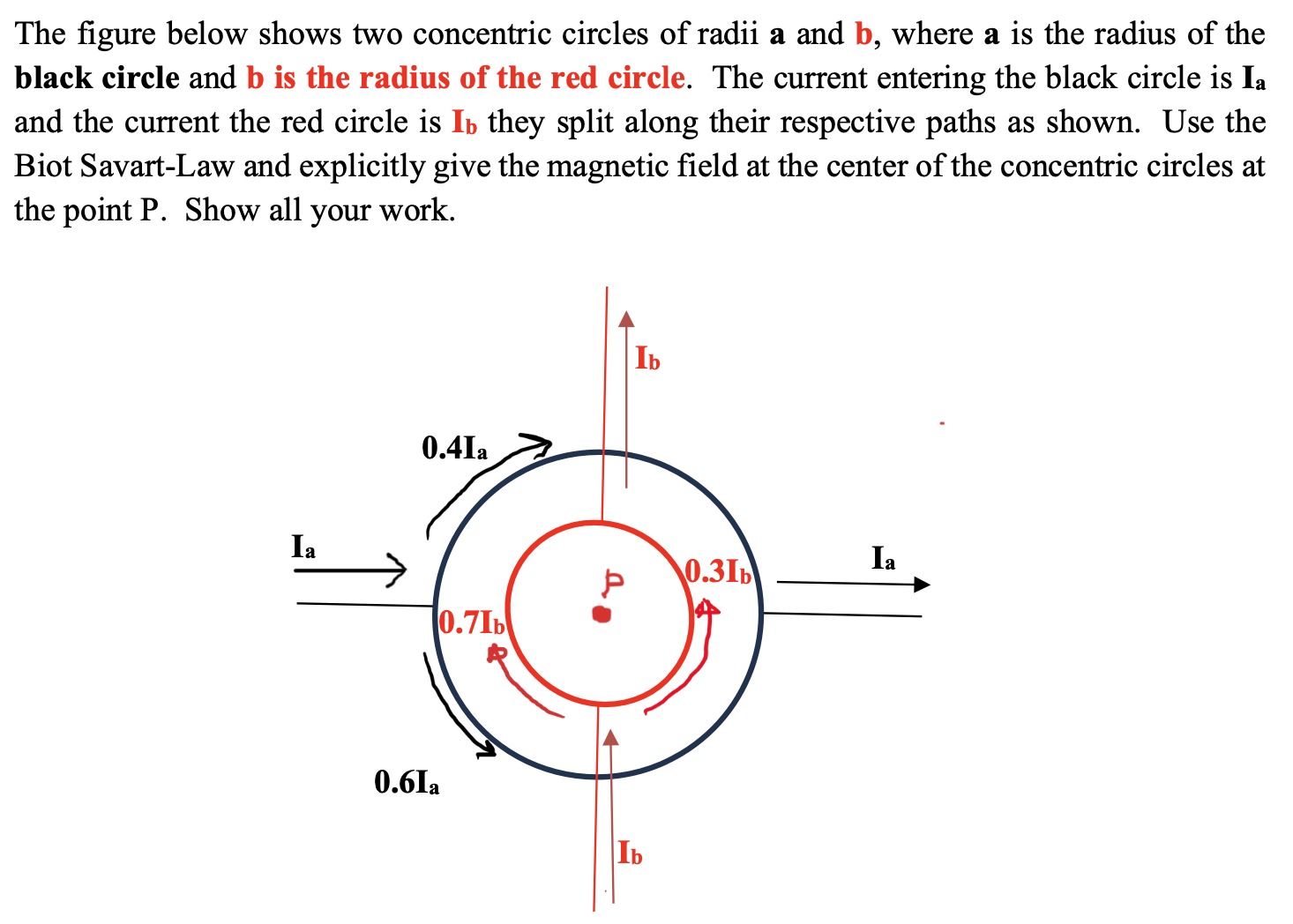 The figure below shows two concentric circles of