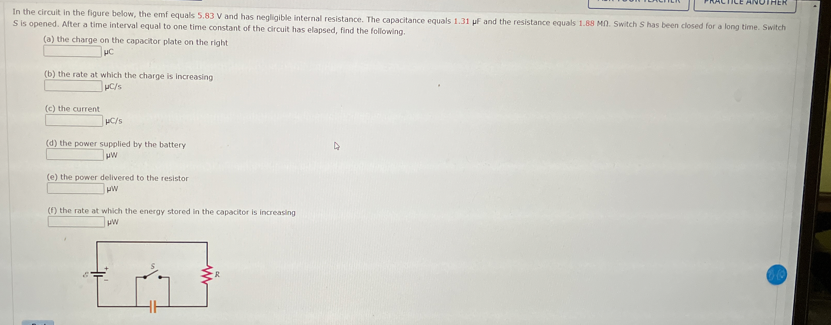 In the circuit in the figure below, the emf