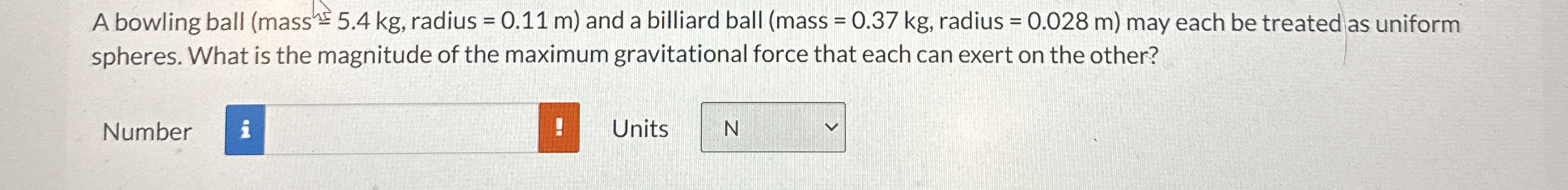 A bowling ball ( mass 5 . 4 kg , radius = 0 . 1 1