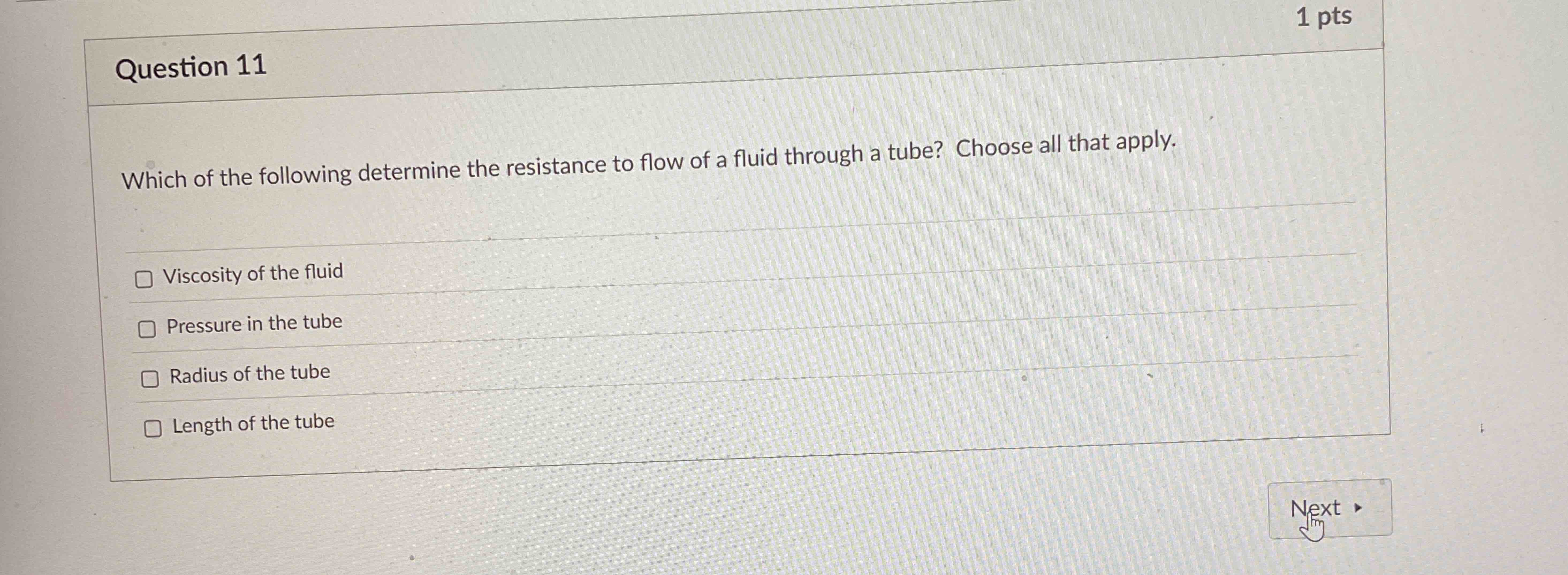 Question 1 1 Which of the following determine the