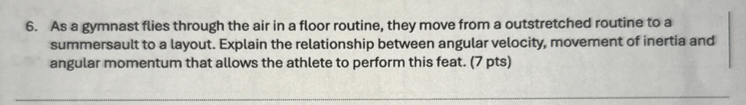 As a gymnast flies through the air in a floor