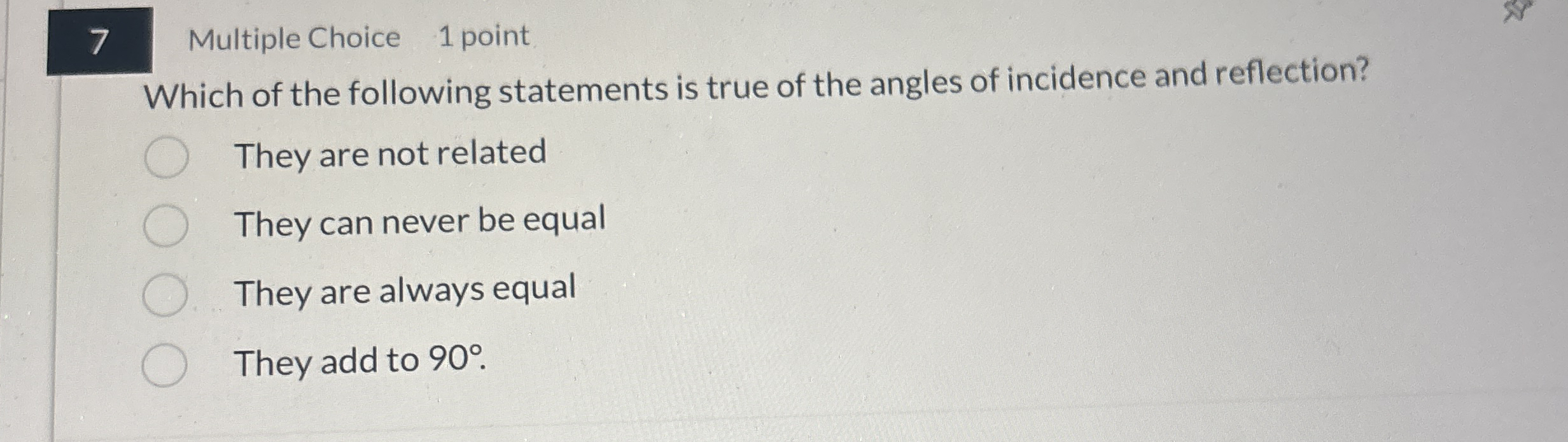 7 Multiple Choice 1 point Which of the following