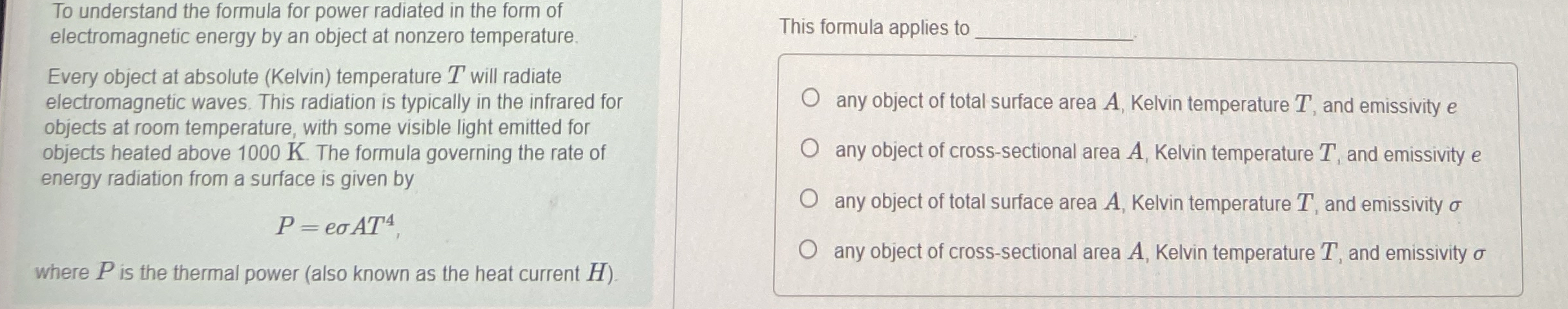 To understand the formula for power radiated in