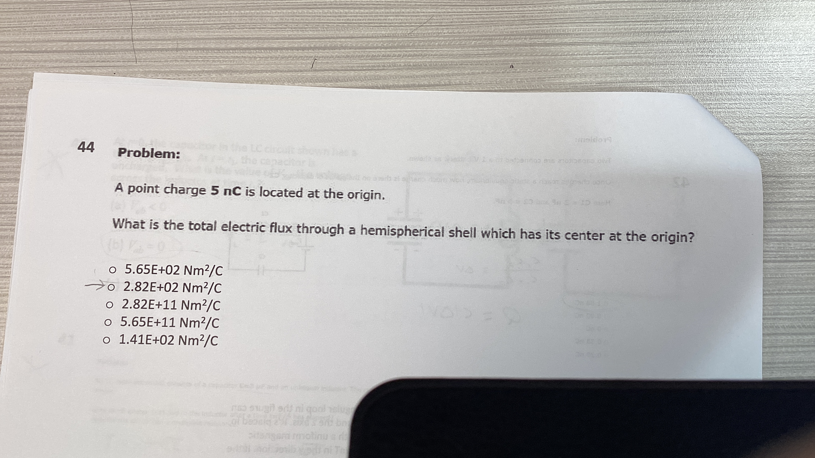 4 4 Problem: A point charge 5 nC is located at