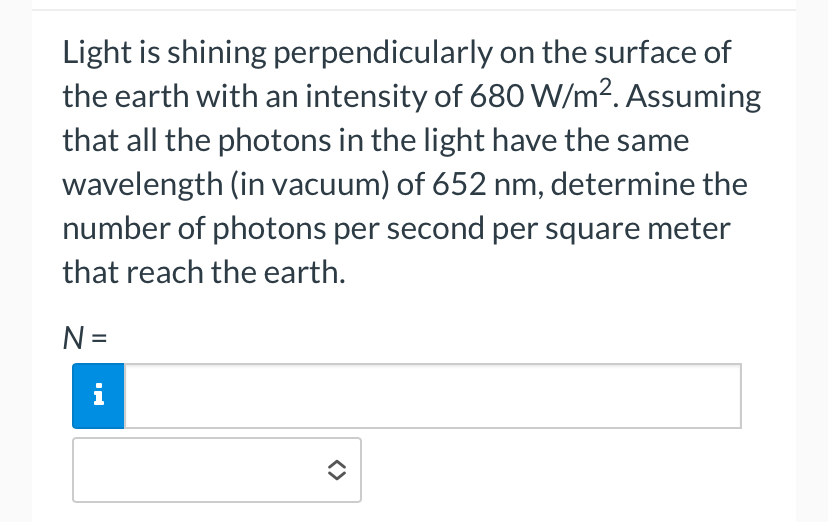 Light is shining perpendicularly on the surface