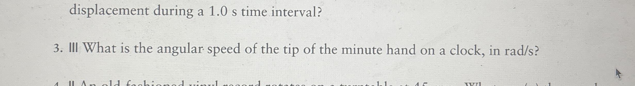 displacement during a 1 . 0 s time interval? 3 .