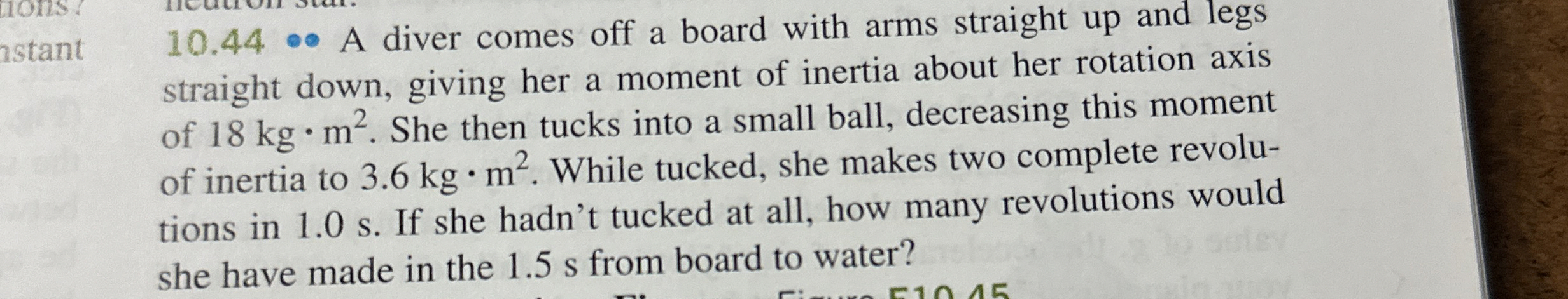 1 0 . 4 4 cdots A diver comes off a board with