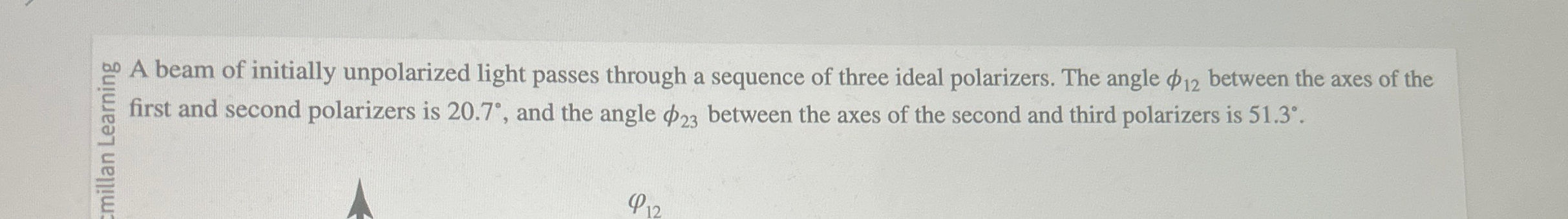 A beam of initially unpolarized light passes