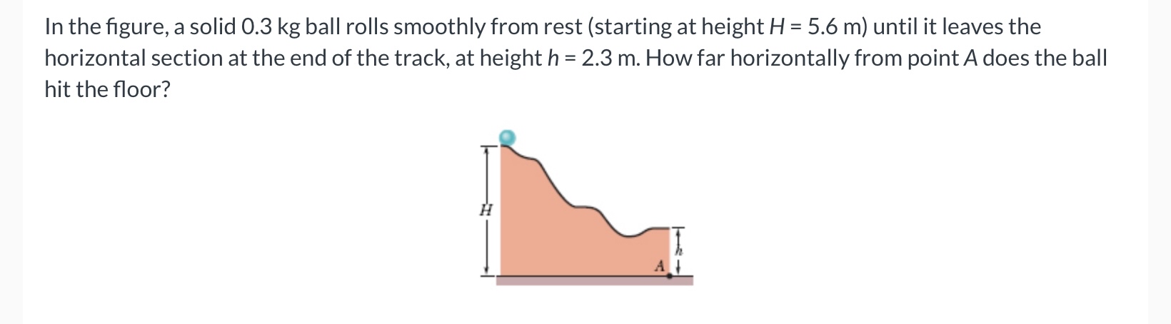 In the figure, a solid 0 . 3 kg ball rolls
