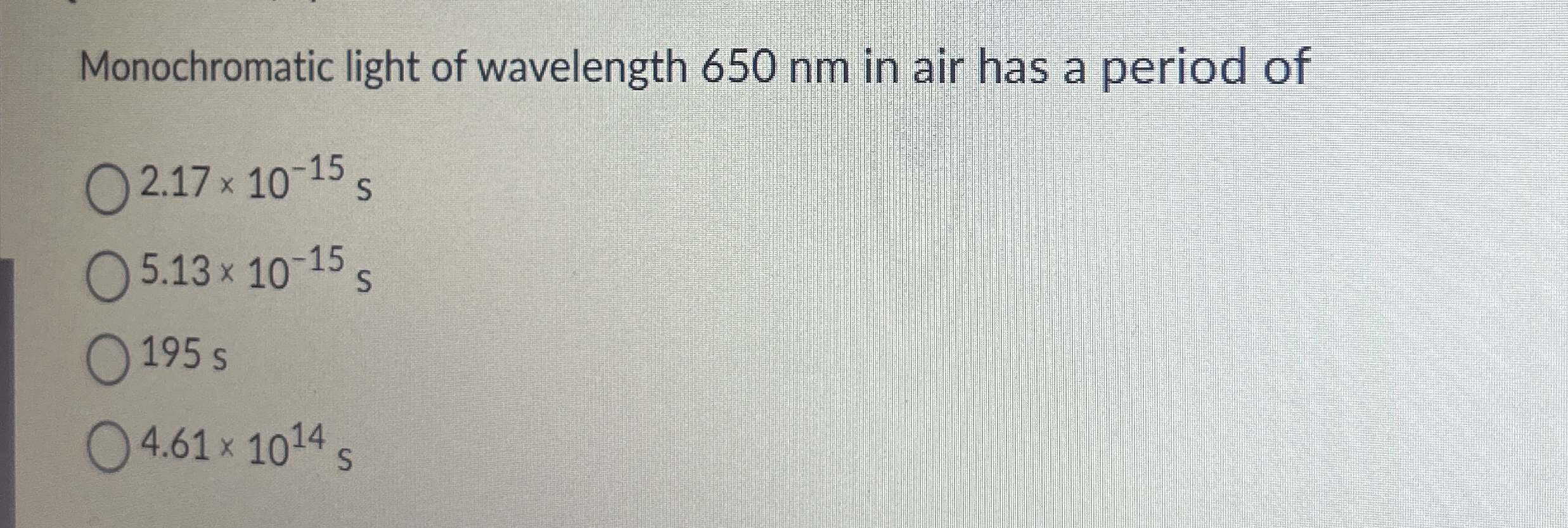 Monochromatic light of wavelength 6 5 0 nm in air