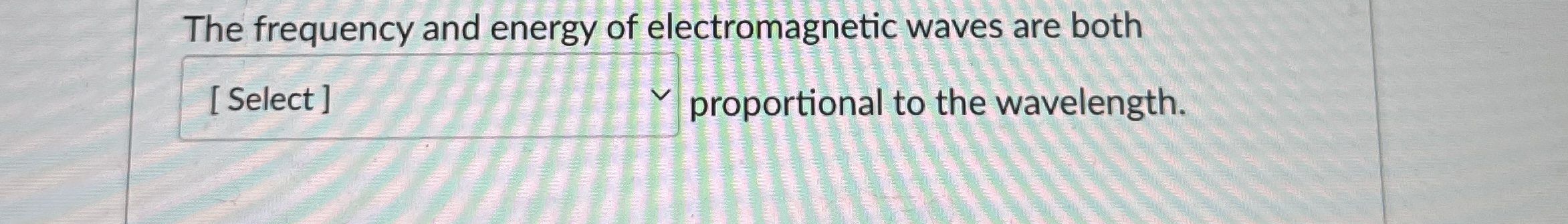 The frequency and energy of electromagnetic waves