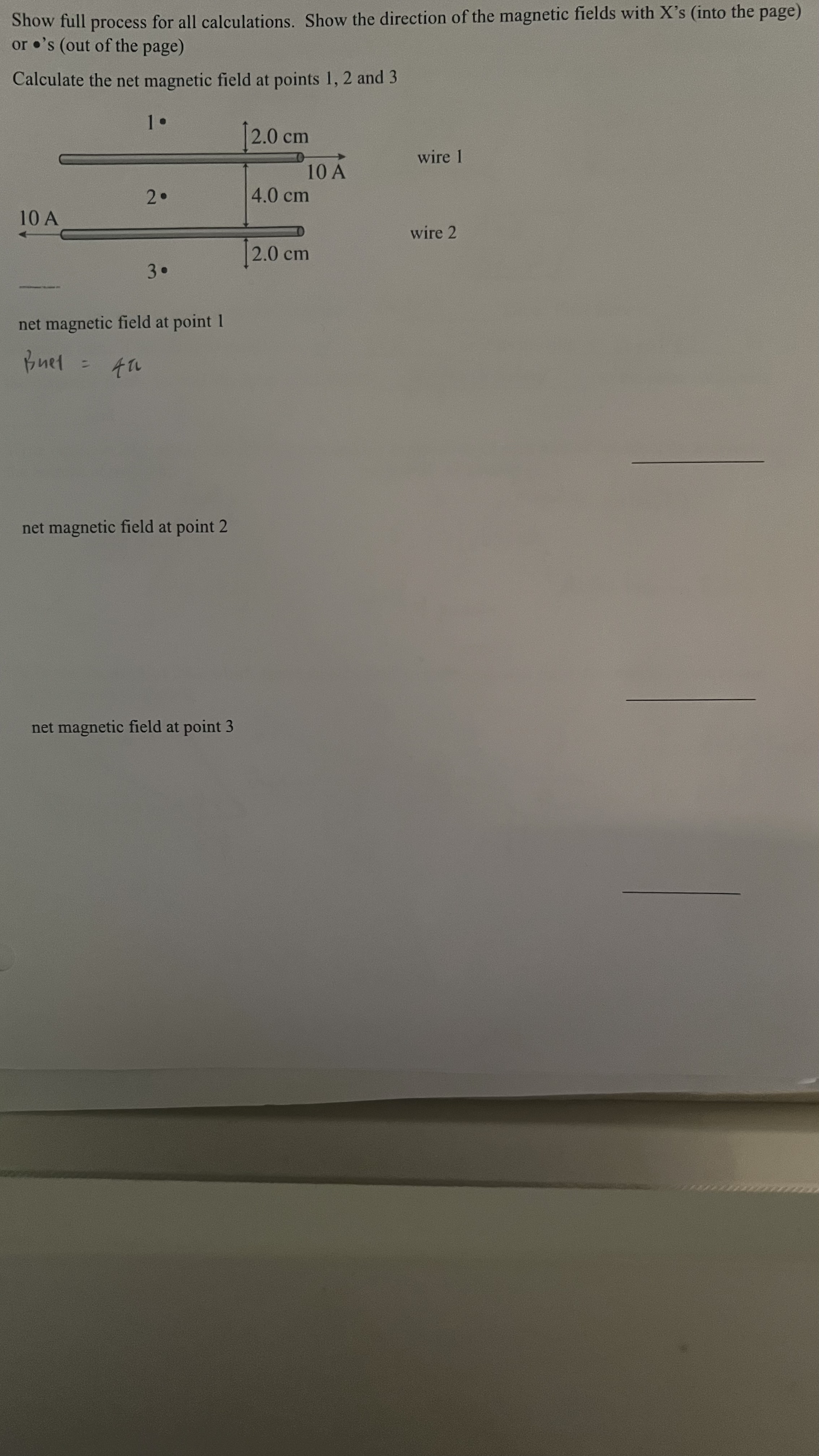 Show full process for all calculations. Show the