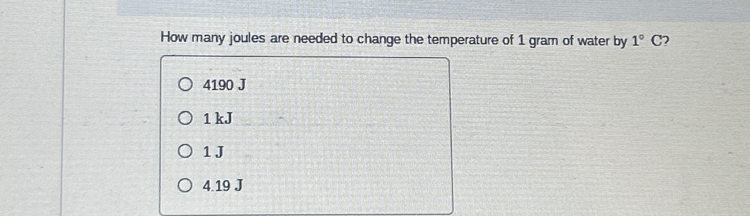 How many joules are needed to change the