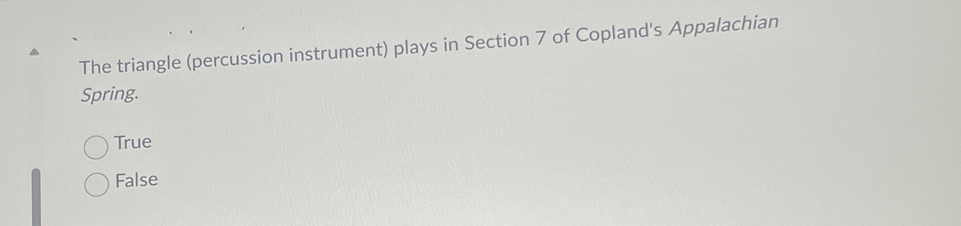 The triangle ( percussion instrument ) plays in