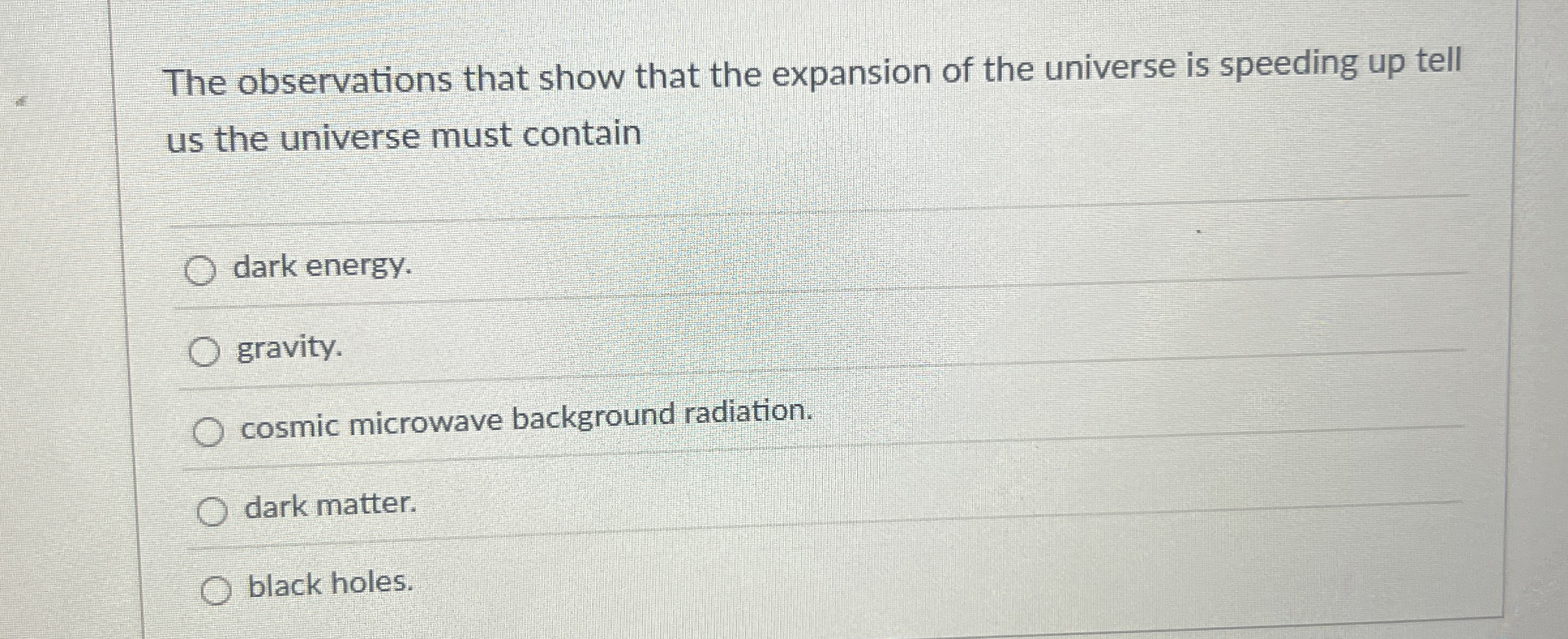 The observations that show that the expansion of
