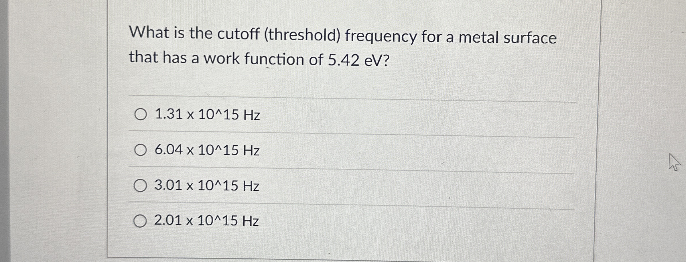 What is the cutoff ( threshold ) frequency for a