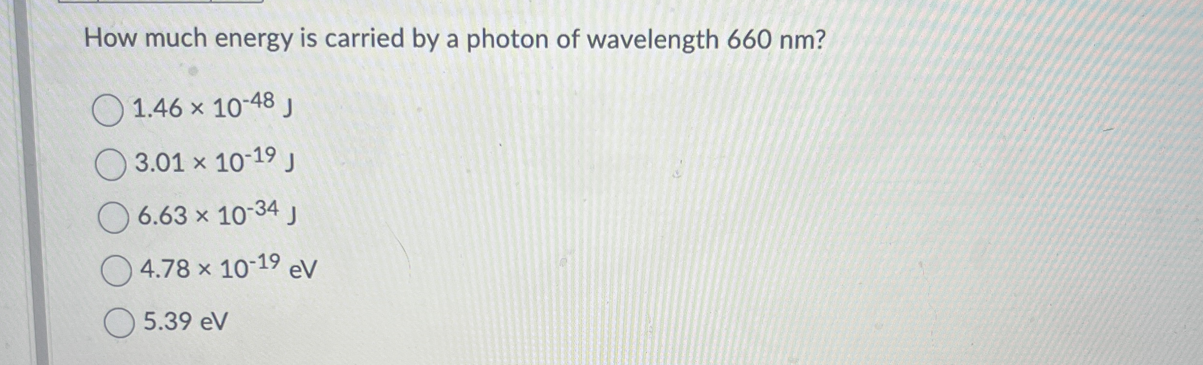 How much energy is carried by a photon of