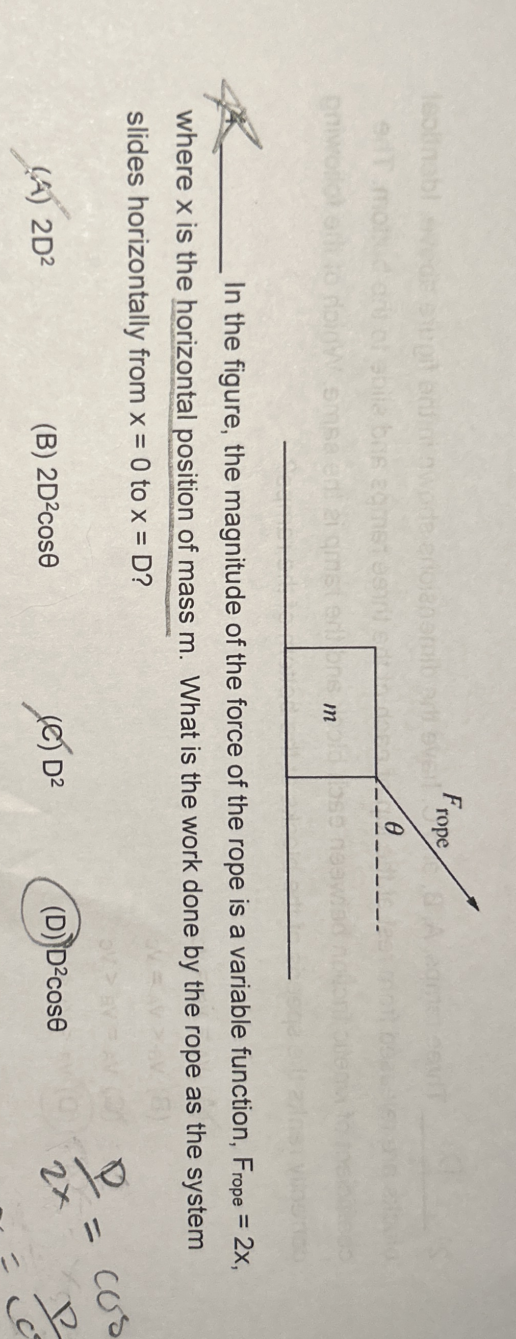 In the figure, the magnitude of the force of the