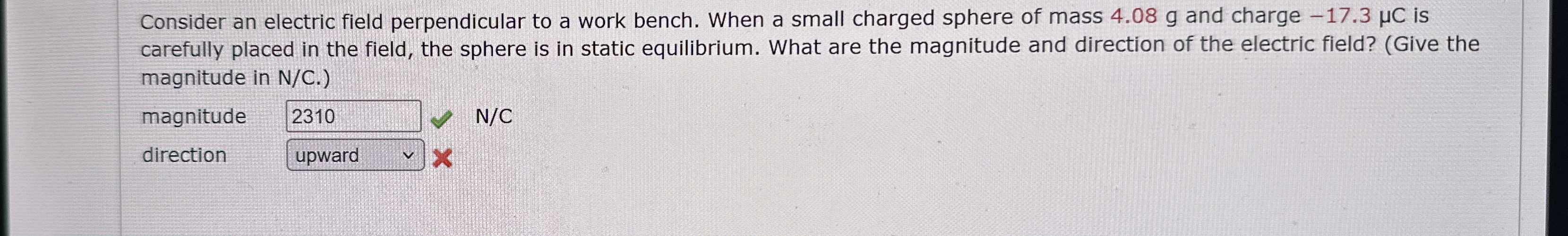 Consider an electric field perpendicular to a