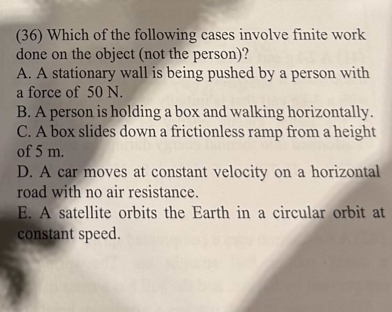 ( 3 6 ) Which of the following cases involve