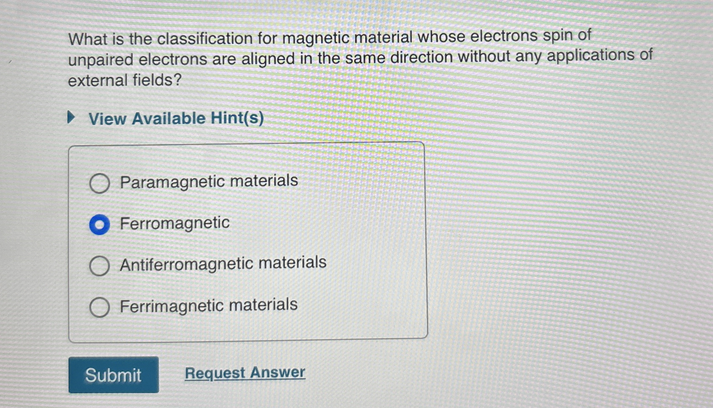 What is the classification for magnetic material